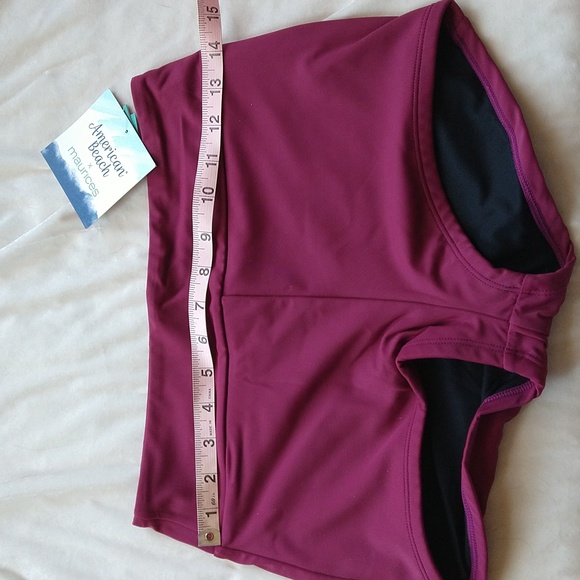American beach by Maurices maroon high waist boyshort swim bottoms NWT size S - Picture 3 of 4